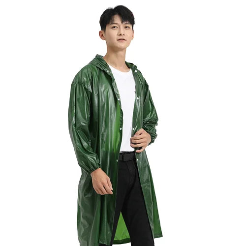High Quality PVC Long Plastic Raincoat Waterproof Reusable Poncho Adults Modern Style Rainwear Motorcycle Travel Outdoor Tours