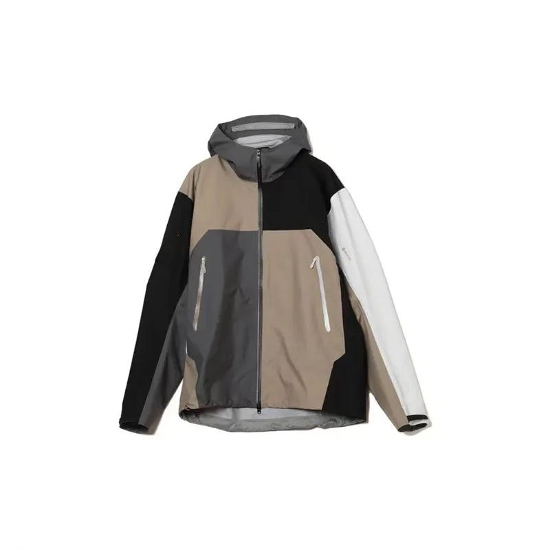 High Quality Outdoor Hard Shell Expedition Hiking Jacket Windproof Hoodie Stand Collar Zipper Water Resistant Print for Autumn