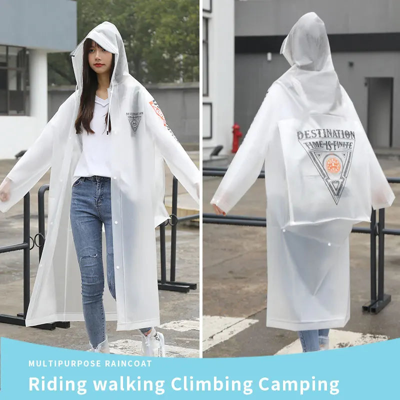 Hot Selling Eco Friendly EVA Raincoat Waterproof Reusable Adult Rain Poncho Motorcycle Rain Coat for Hiking Scooter
