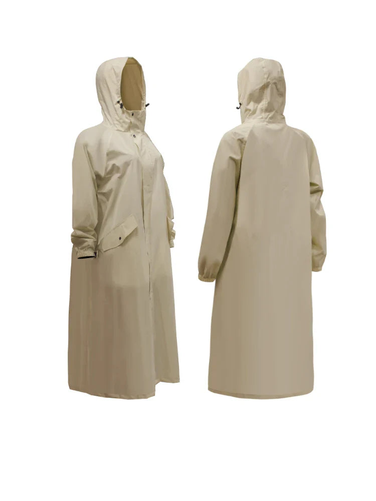 Women's Lightweight Breathable Long Wind Break Poncho Waterproof Red Color Korean Custom Raincoat Trench Coat