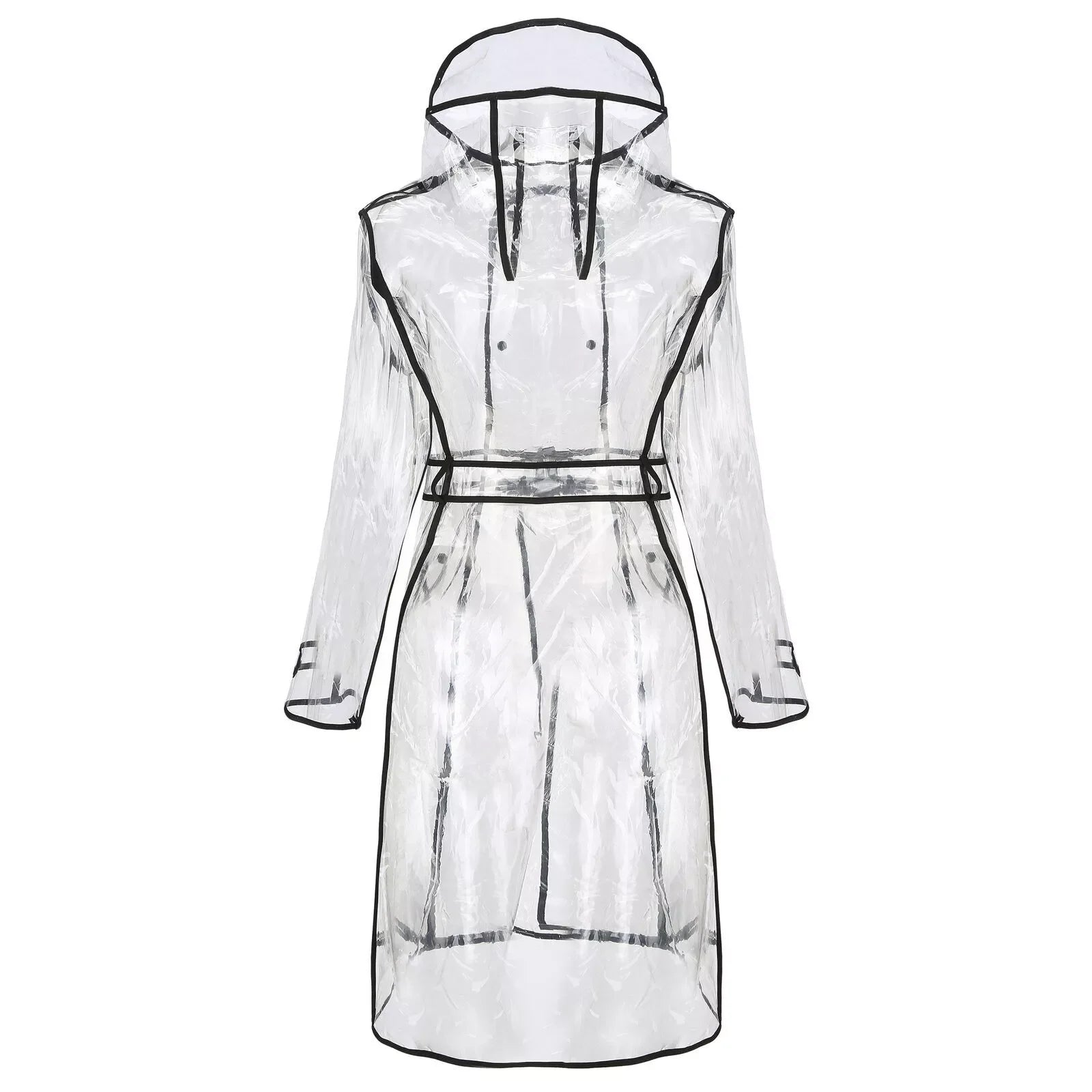 EVA Rainwear Women Men Transparent Hoods Sleeves Reusable Rain Gear Jacket Lightweight Outdoor Raincoat Waterproof in China