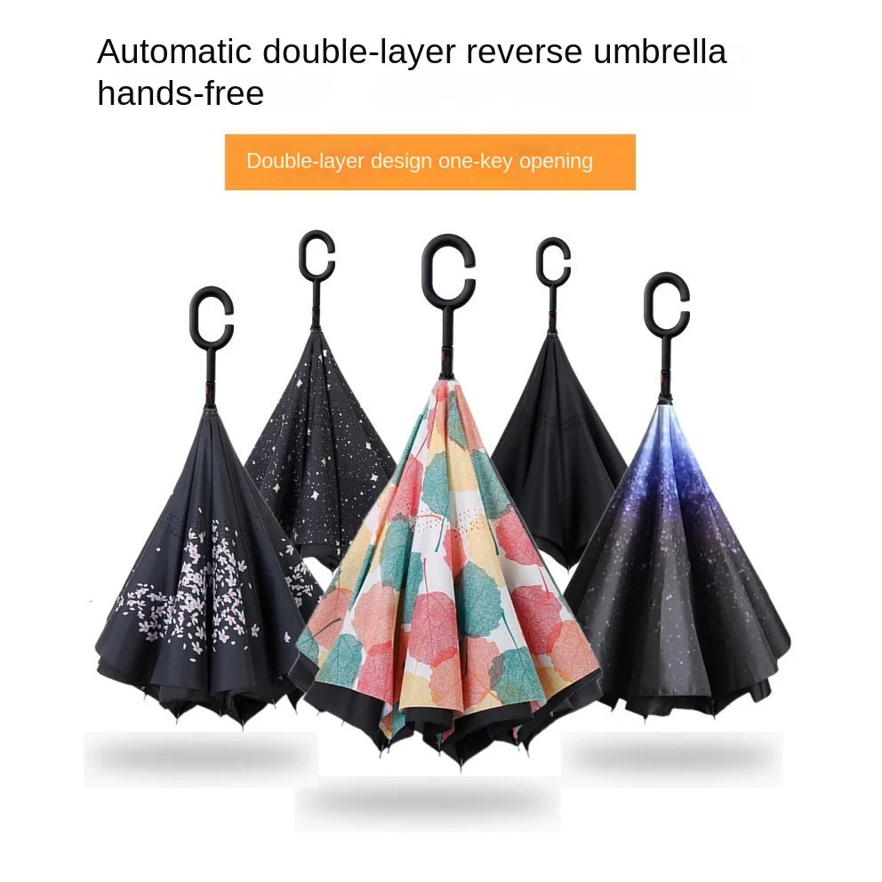 Wholesale Customizable Dual-Use Automatic Umbrella Creative Reverse Design with Business Logo for Business Gifts