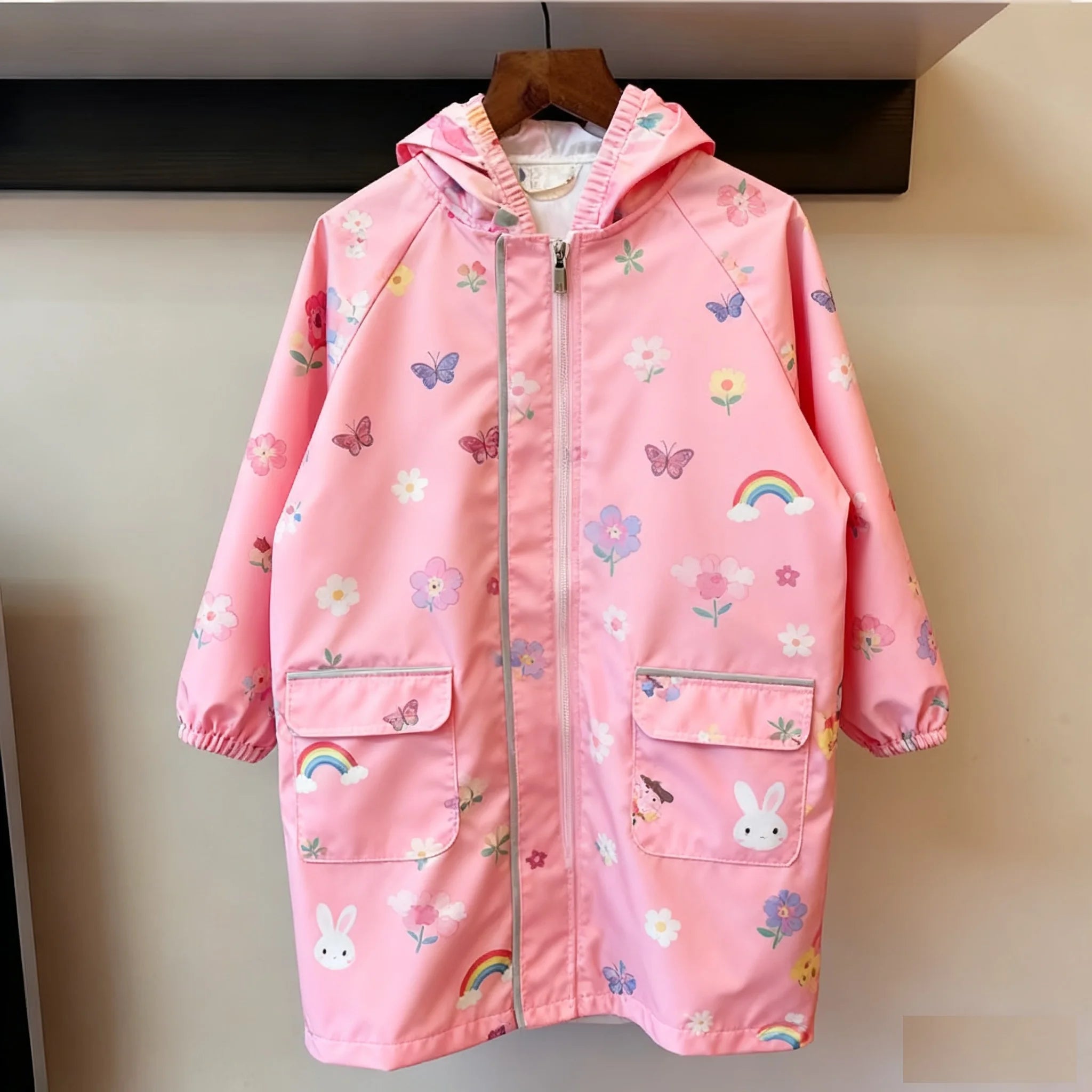 2025 New Lightweight Breathable Rain Poncho for Kids Boys Girls Reusable Cartoon Raincoat for Middle Large Children Kindergarten