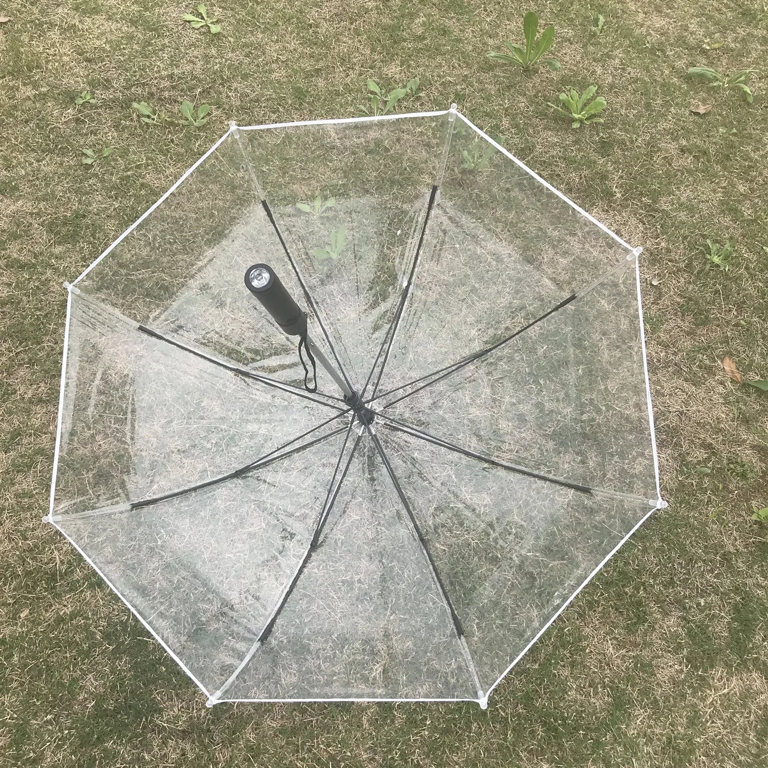 Glowing Flash Umbrella LED Waterproof Transparent Straight Pole Umbrella for Sunny