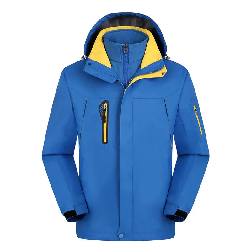 Winter Outdoor Warm  Clothing Men Women Two-piece Detachable Fleece Three-in-one Windproof Waterproof Mountain and Outdoor
