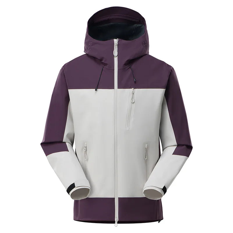 Lightweight Windproof Waterproof Hard-Shell Jacket for Outdoor Sports Men Women's Winter Mountaineering Stand Zipper Taped Seams