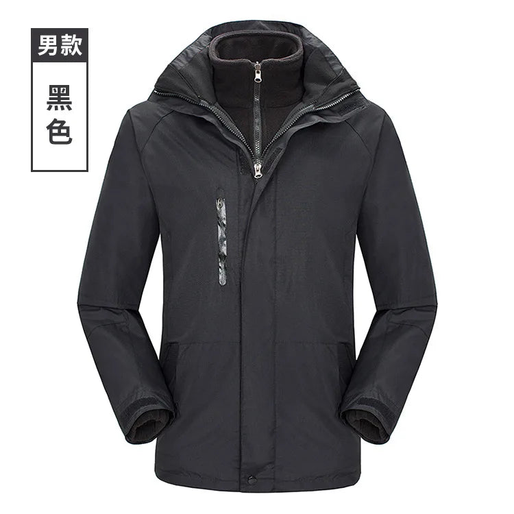 Two-Piece Three-In-One Outdoor Assault Clothing for Men Women Fleece-Lined Waterproof Mountaineering Work Jacket Custom Hiking
