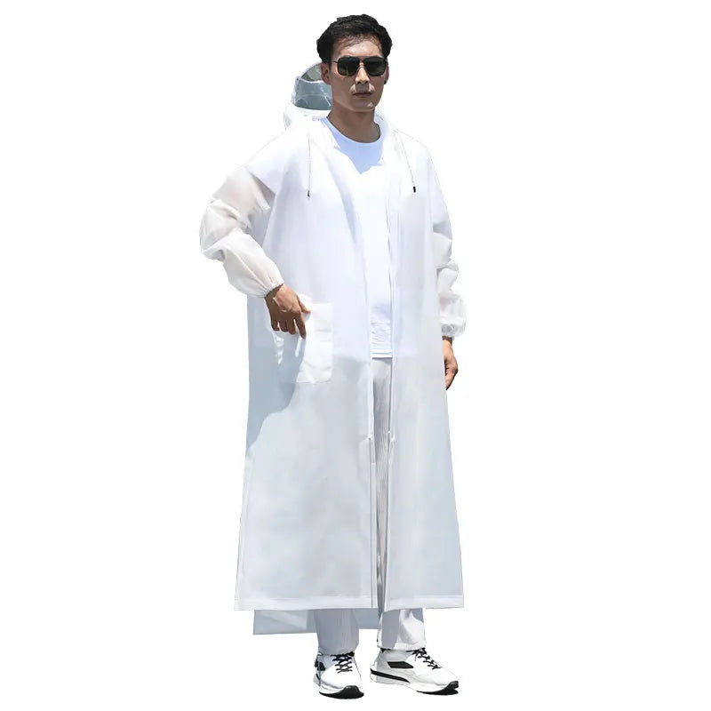 EVA Waterproof Rain Poncho Women Men High Durable Reusable Raincoat Hood Environmentally Protected Customizable Logo Hiking