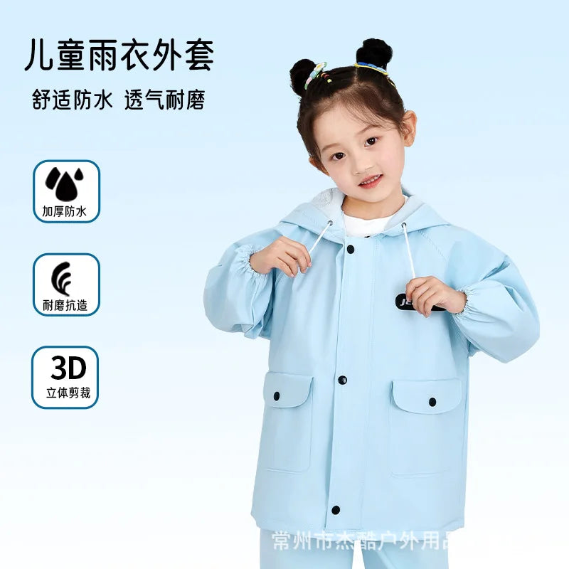 Kids' One-Piece Waterproof Raincoat EVA PU Rain Boots for Beach Sea-Driving Fishing Water for Boys' Kindergarten Camping Tours