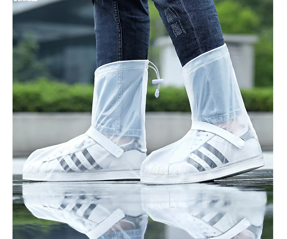 High Quality PVC Rain Boot Custom Logo Waterproof Shoe Covers Reflective Anti-Slip Design Unisex Adult Size Winter Rain Gear