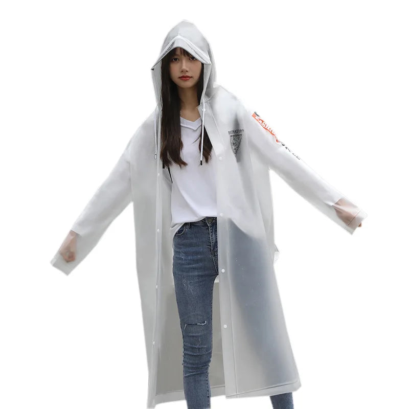 New Adult EVA Waterproof for Poncho Raincoat with Free Size for School Hiking Travel-Student Men's and Women's Backpack Raincoat