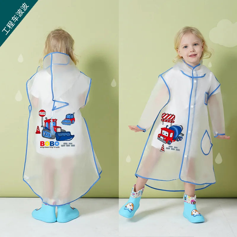 Small Dinosaur Cartoon Raincoat for Primary School & Kindergarten Kids EVA & PU Material Wholesale for Boys & Girls