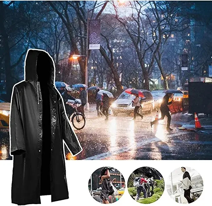 Custom Raincoat Suit Black Water Proof Heavy Duty Rain Coat for Adults Mens Long RainWear Rain Jacket Waterproof Poncho