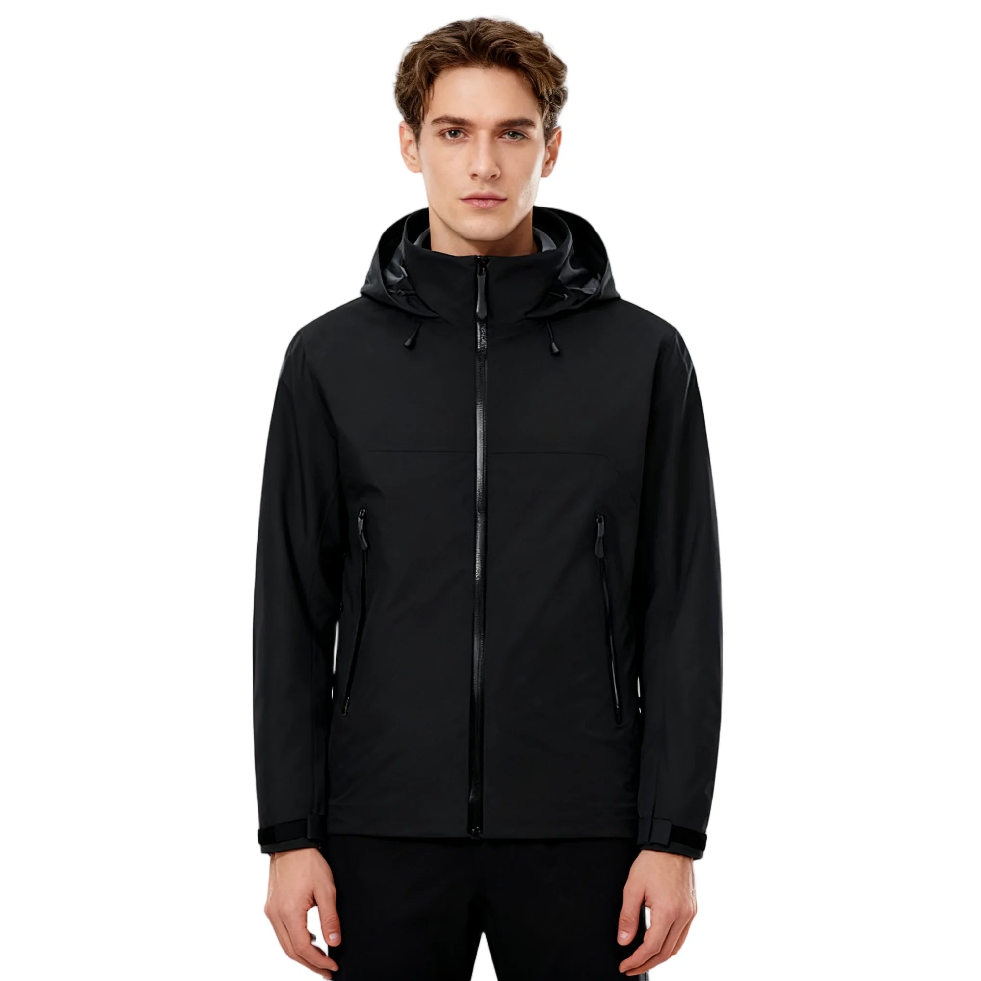 Single Layer Waterproof Outdoor Rain Jacket for Men Women Autumn Winter Coat Long Sleeves Casual Heat Sealed Windbreaker Jacket