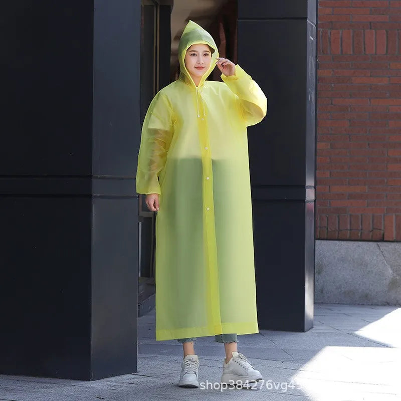 Unisex Adult Lightweight EVA PVC Rain Jacket Hooded for Poncho for Outdoor Hiking Survival Custom Vinyl Raincoat Waterproof