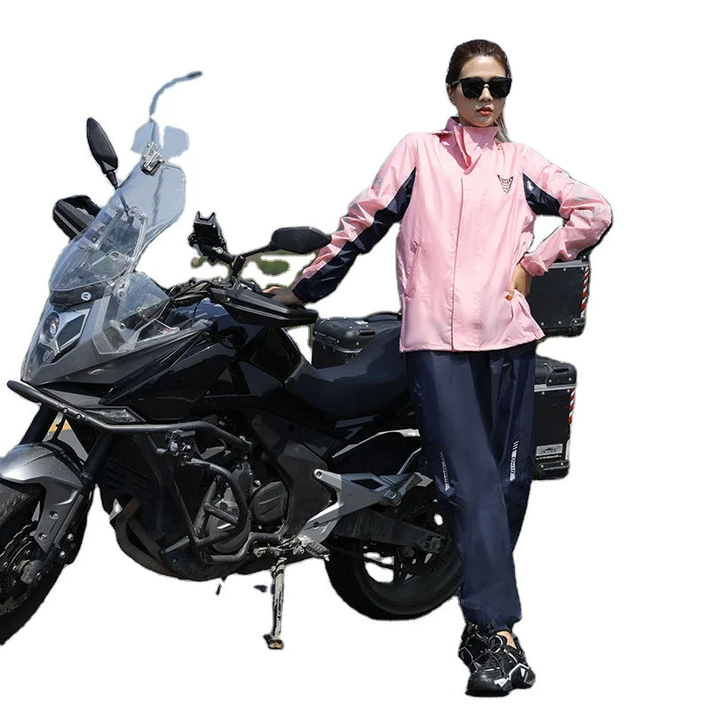 Women's & Men's Reflective Rain Jacket Coat PU Material Waterproof Nylon Split Raincoat Pants Suit for Work Hiking & Fishing