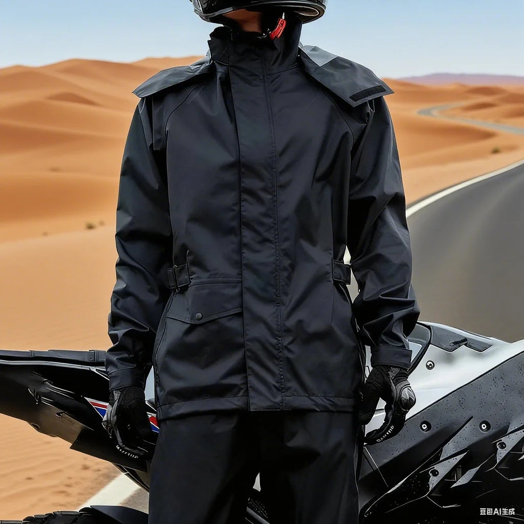 High Quality Motorcycle Raincoat and Rainpants Suit Waterproof and Heavy Rain-Proof for Rider Take-Away  Outdoor Jaket