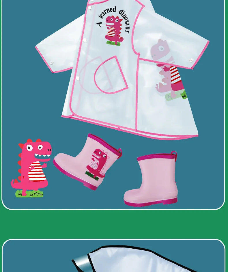 Custom Full Body Waterproof Raincoat for Boys Girls Cute Dinosaur Design for Primary School Students Kindergarten Babies