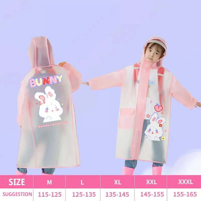 Factory  High Quality Thickened EVA Waterproof Kids Poncho Cartoon Rain Coat for School Children