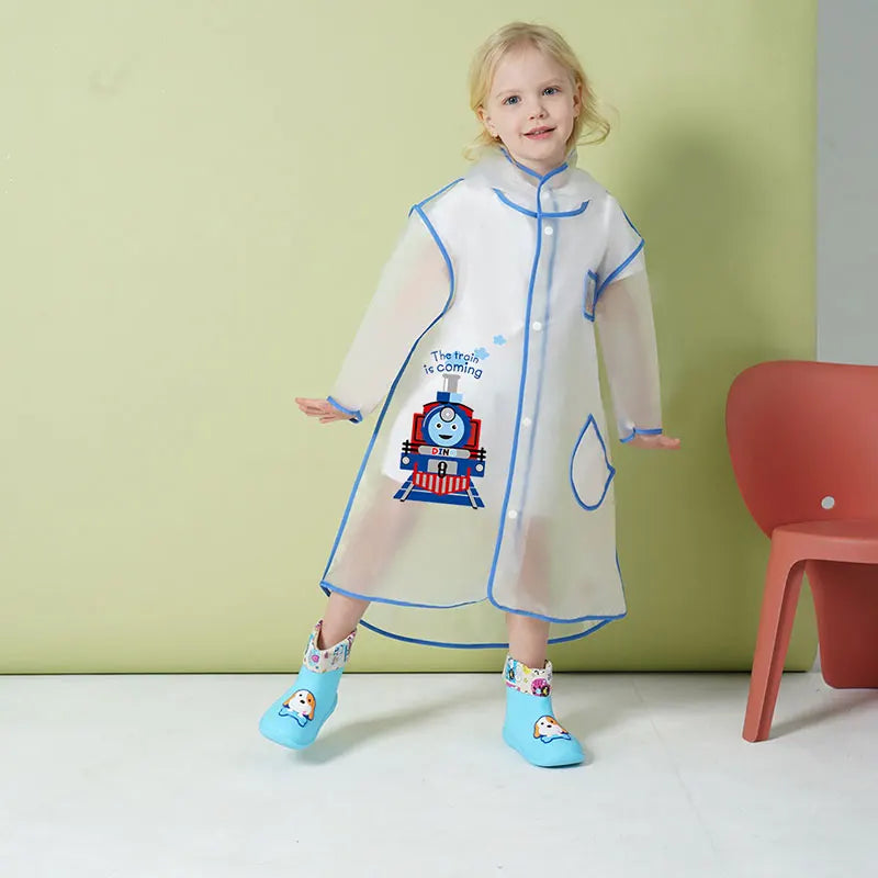 High Quality Kids Waterproof Poncho Raincoat New Style Factory Supply Portable and Reusable With Healthy Cartoon Print