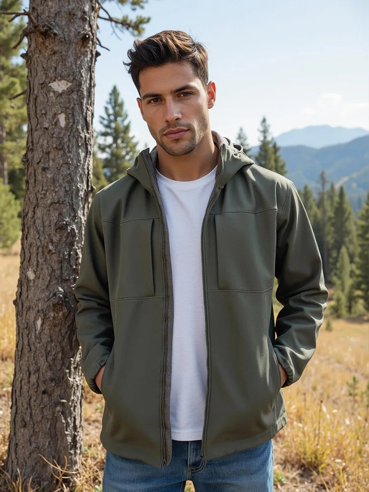 Winter Outdoor Soft Shell Windproof Waterproof Warm Men's Women's Mountaineering Hiking Heat Sealing  100% Polyester Jacket