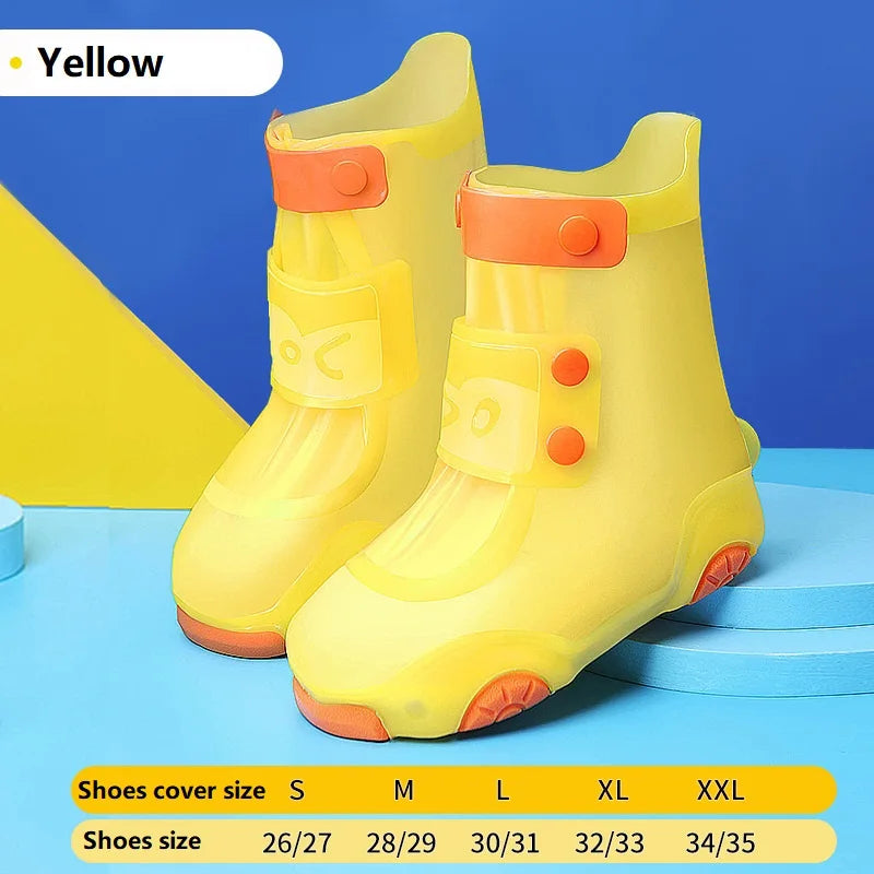 Lightweight Anti-Slip PVC Outdoor Shoes Cover for Boys and Girls High-Style Mid-Calf Children Rain Boots With Insole for Babies