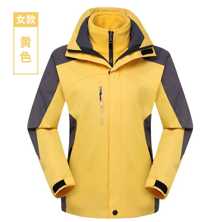 Two-Piece Three-In-One Outdoor Assault Clothing for Men Women Fleece-Lined Waterproof Mountaineering Work Jacket Custom Hiking