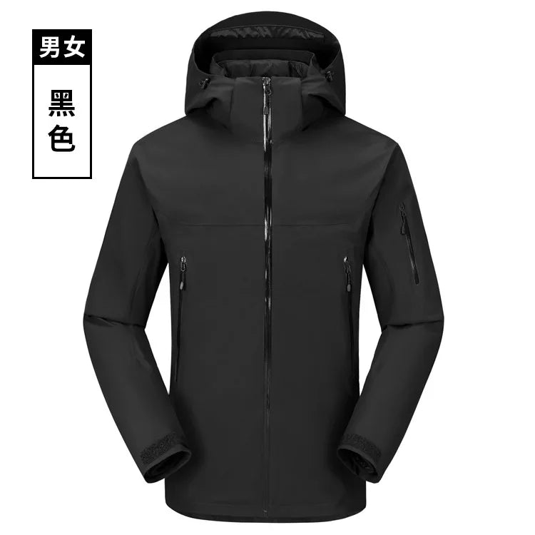 High-End Detachable Three-In-One Outdoor Jacket for Men and Women Long Sleeve Logo on Two-Piece Down Liner for Mountaineering
