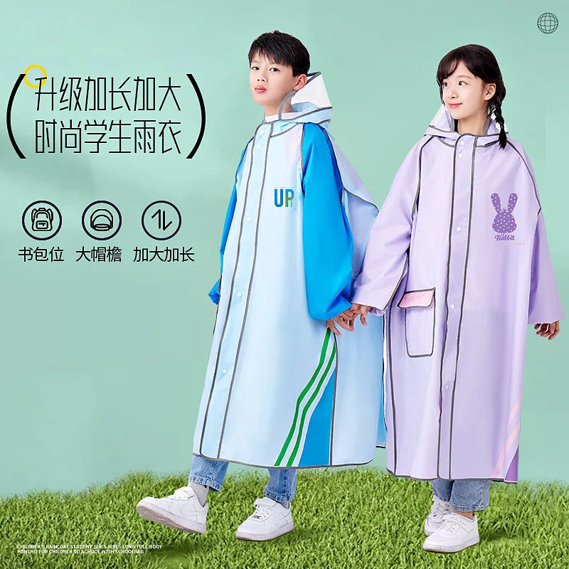 Waterproof EVA Children's Raincoat, Suitable for Primary and Secondary School Students to Go to School and Travel Outdoors