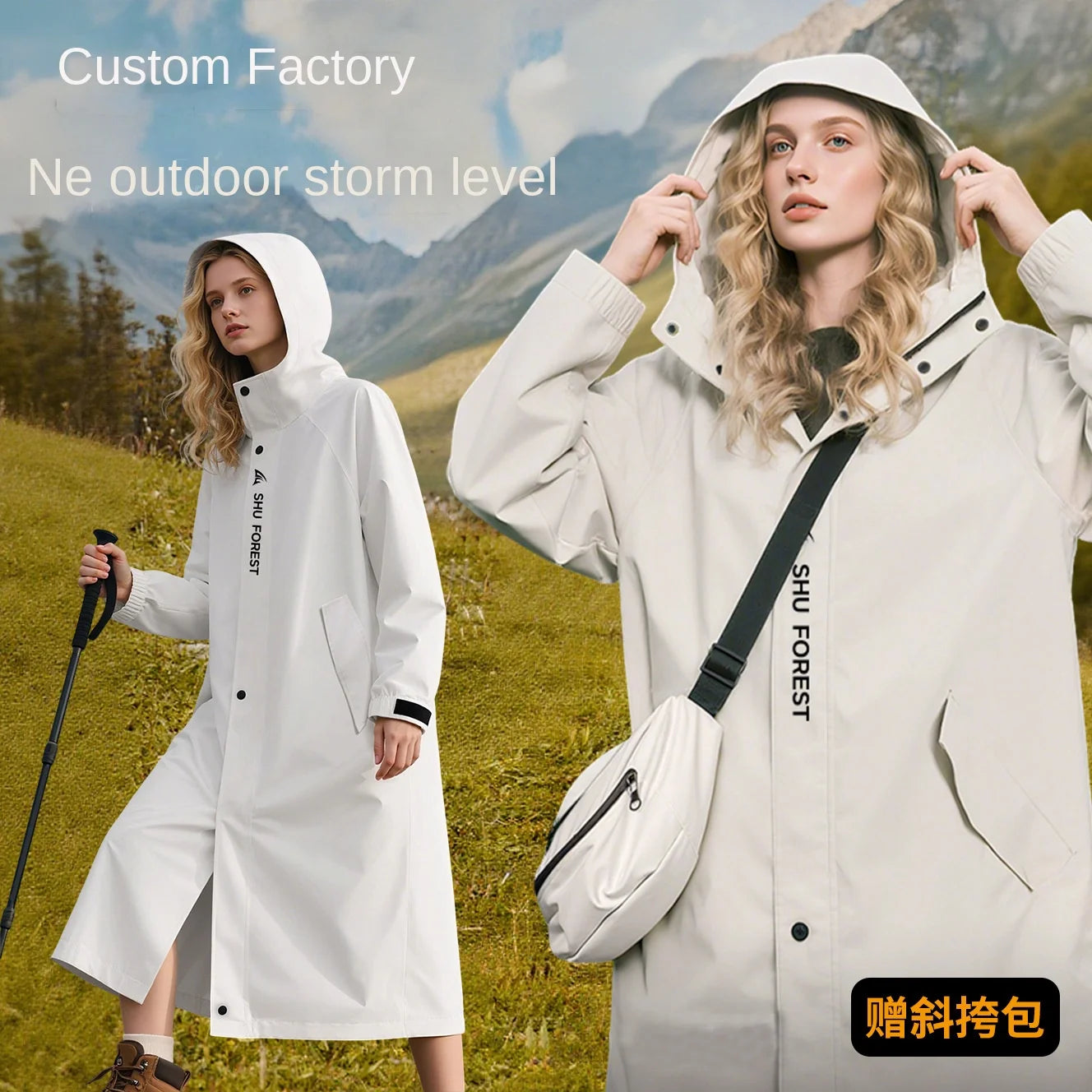 Outdoor Waterproof Oxford Cloth Single-person Windbreaker for Travel Raincoat Full Body Fashion