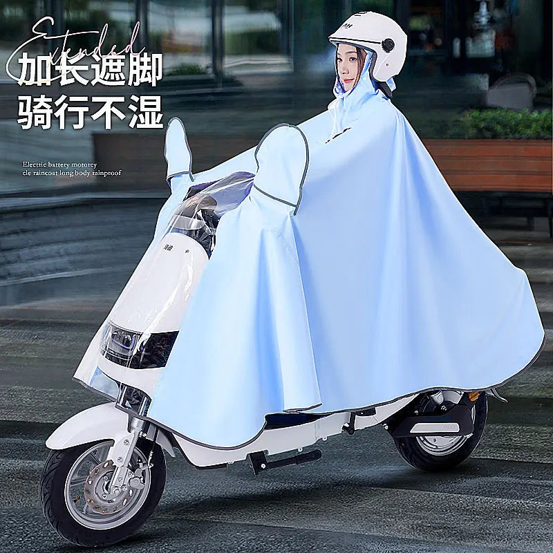 New Classic Single & Double Electric Car Body Raincoat Enlarged Thick Oxford Cloth Anti-Riot for Poncho Waterproof for Travel