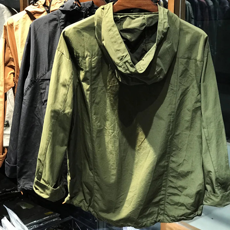 Men's Lightweight Waterproof Rain Jacket Modern Windbreaker Hood Walking Running Travel Hiking High Quality Outdoor Raincoat