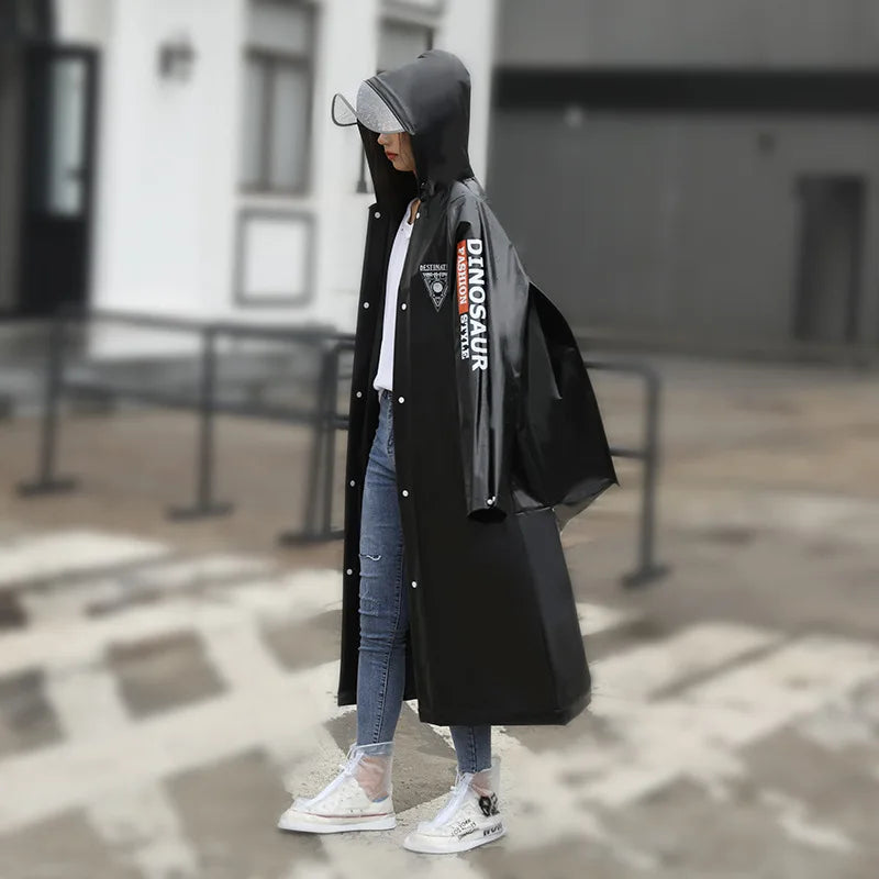 New Adult EVA Waterproof for Poncho Raincoat with Free Size for School Hiking Travel-Student Men's and Women's Backpack Raincoat