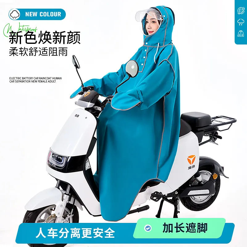 Thickened EVA Waterproof Motorcycle Scooter Raincoat Windbreaker Long Rain Coat Customized logo