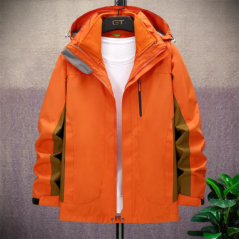 Men's Women's Outdoor Sports Waterproof Warm Coat Two-Piece Three-In-One Casual Style Stand Can Be Customized Printed Logo