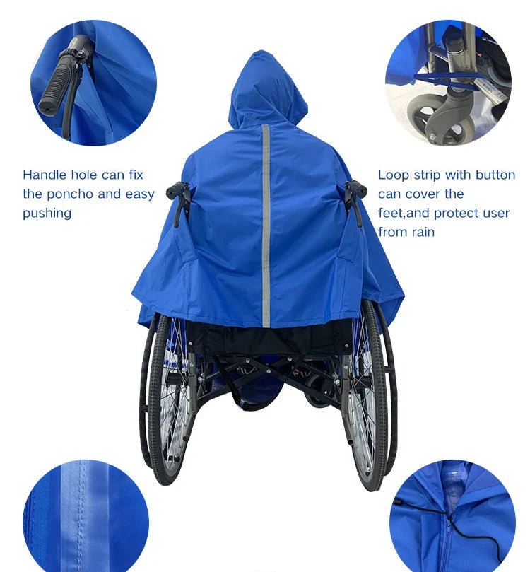 Wholesale PVC Adult Wheelchair Poncho Waterproof Raincoat for Handicapped Person for Work and Rain Occasions