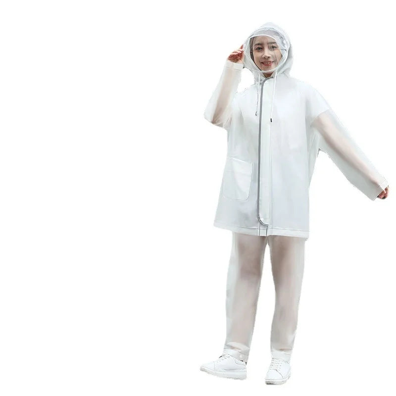 Adult Full Body PVC Waterproof Raincoat with TPU Battery Split Jacket Pants Suit for Car Motorcycle Riding Wholesale