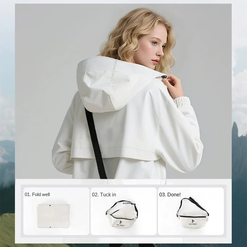 Hiking Travel Outdoor for Waterproof Windproof Polyester  Cloth Full Body Integrated Anti-Storm Cycling Raincoat