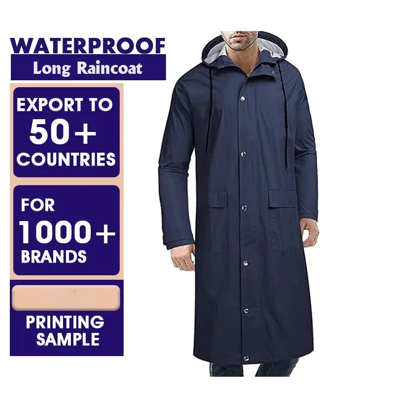 Custom High Quality Rain Suit Jacket Elastic Waist Waterproof Poncho Outdoor Hooded Raincoat Rain Wear OEM Service Climbing