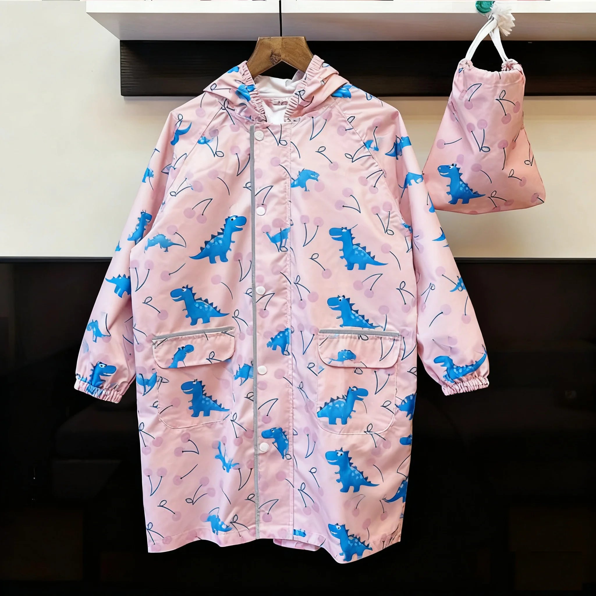 Outdoor Lightweight Windproof Waterproof Rain Poncho for Middle Large Boys/Girls Durable Cartoon Design ECO Friendly Raincoat