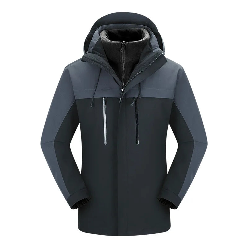 Custom Three-in-one Custom Polar Fleece Liner Autumn Winter Coat Outdoor Camping Waterproof Windproof Zipper Stand