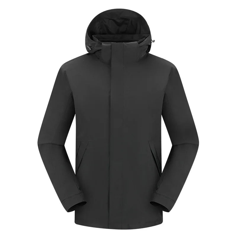 New Adhesive Outdoor Three-in-One Charge Clothes Detachable Two-piece Waterproof Windproof Winter Stand Men's Women's
