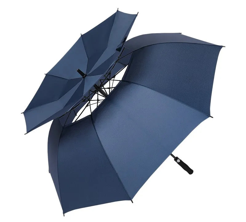 34-Inch Double Canopy Golf Umbrella Large Size 210T Vented Wind Gusset Sun & Windproof Business Style Fabric Pongee for Adults