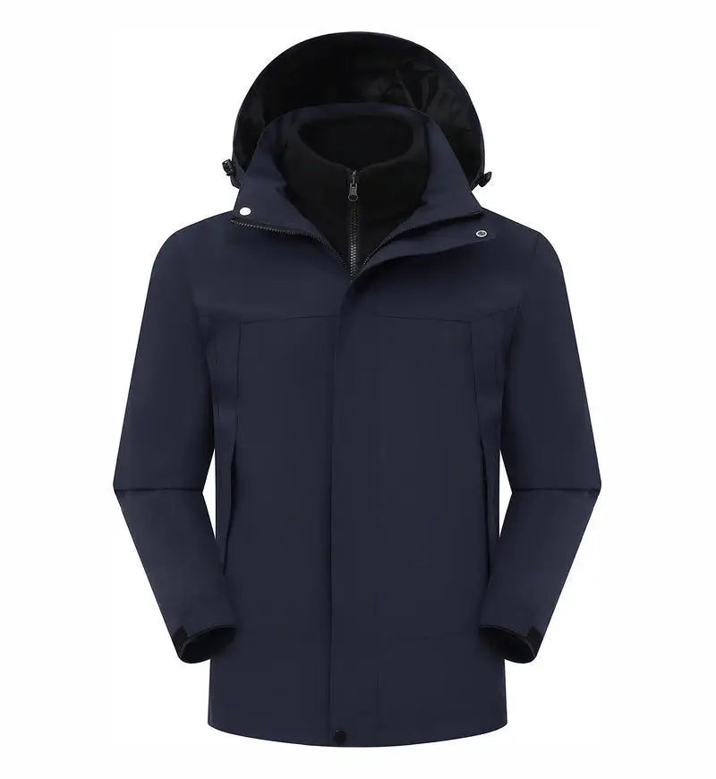 Custom Unisex Detachable Waterproof Winter Soft Shell Stand Collar Breathable Zipper Jacket Windproof Warm Ski Gear XL 3XL