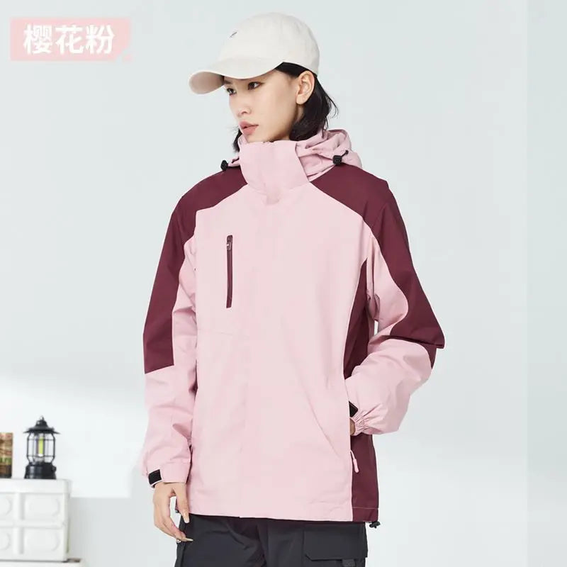 Three-in-One Winter Fleece Jacket for Men and Women Two-piece Detachable Windproof Waterproof Warm Thickened Stand Collar Zipper