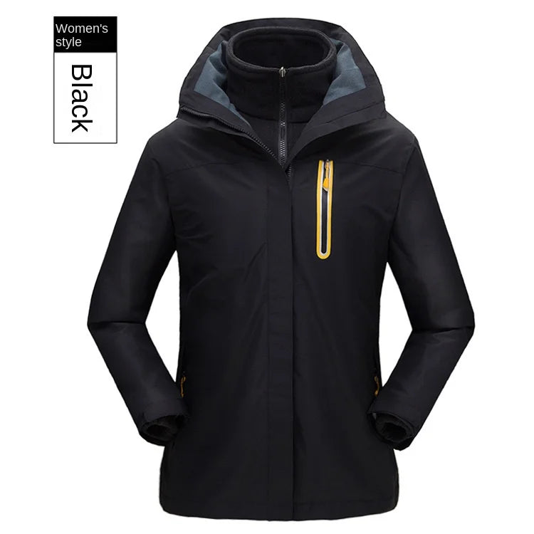 Men's Women's Outdoor Sportswear New Long Sleeve Hooded Jacket Windproof Waterproof Winter Season Woven Loose Fit Printed Design