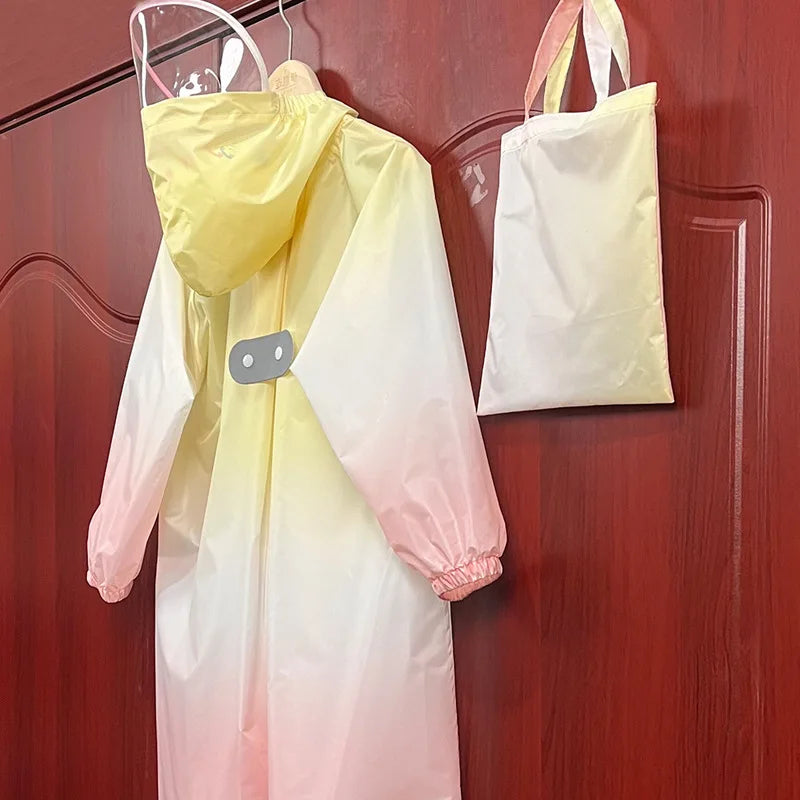 2025 New Lightweight Breathable Rain Poncho for Kids Boys Girls Reusable Cartoon Raincoat for Middle Large Children Kindergarten