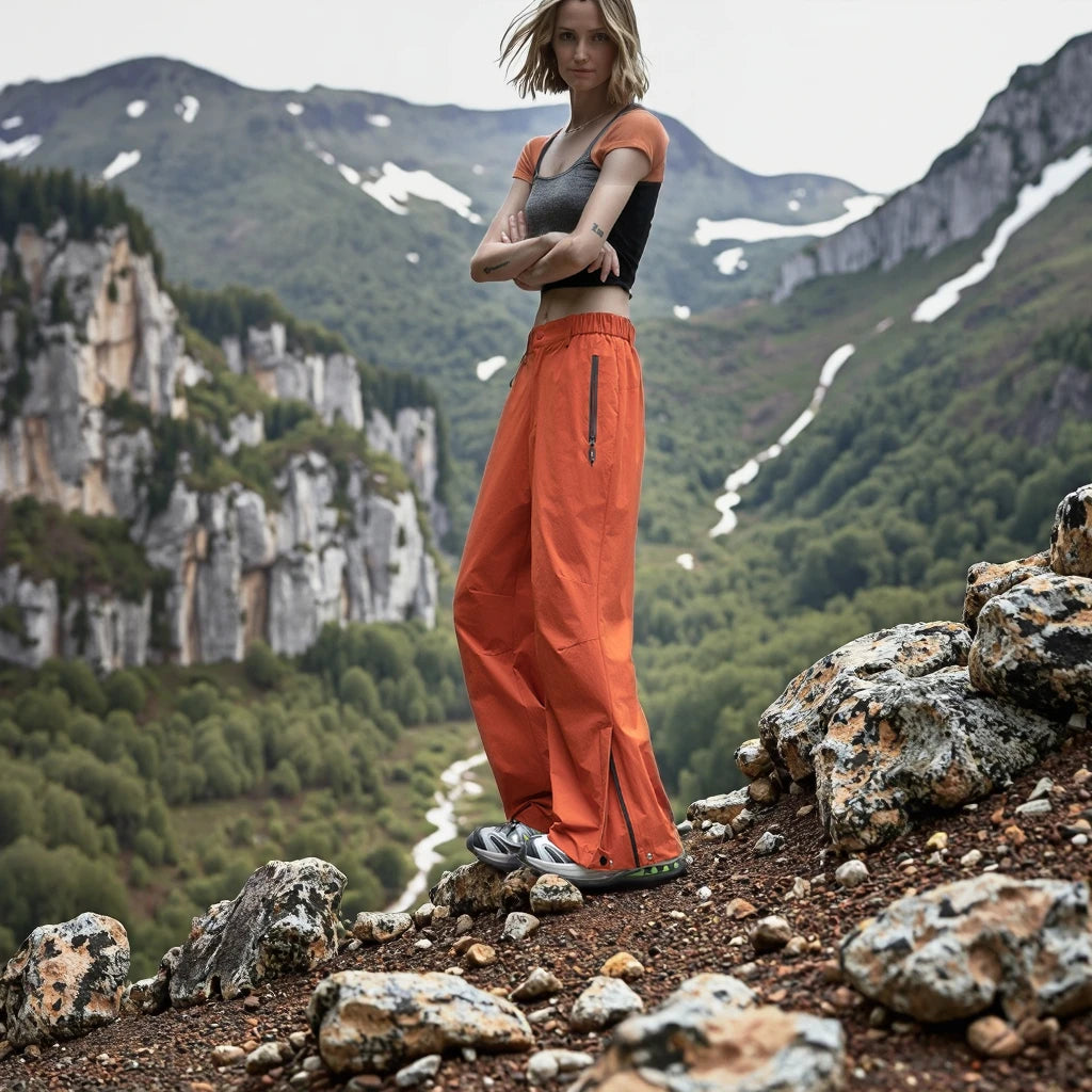 Women's High Waist Quick-Drying Breathable Climbing Pants-Thin Windproof Waterproof Casual Outdoor Sports Pants for Hiking