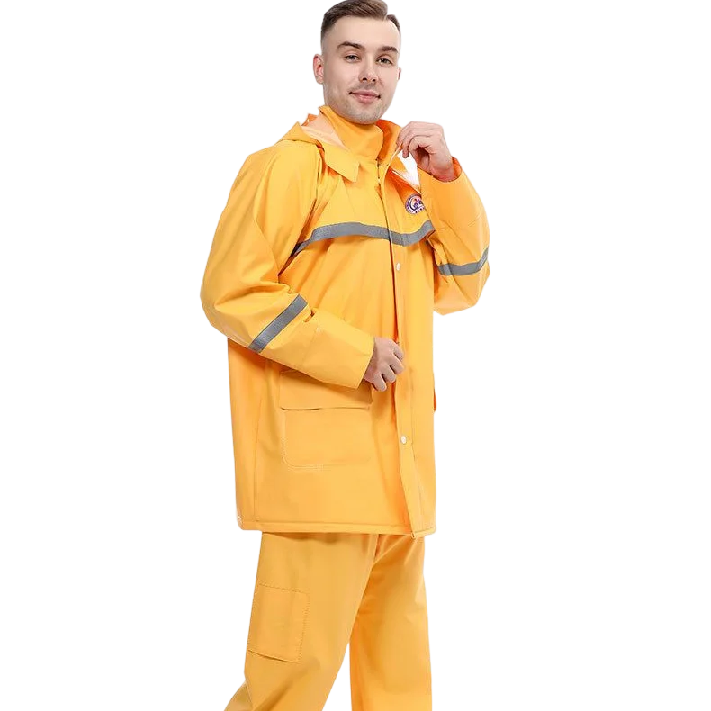 Wholesale PVC Reflective Rain Jacket Breathable Waterproof Clothes