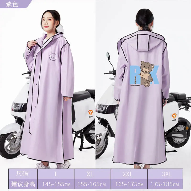 2023 New Adult Raincoat for Men Women Long Full-Body Anti-Rainstorm Single-Person Electric Bicycle Bike for Camping Logo